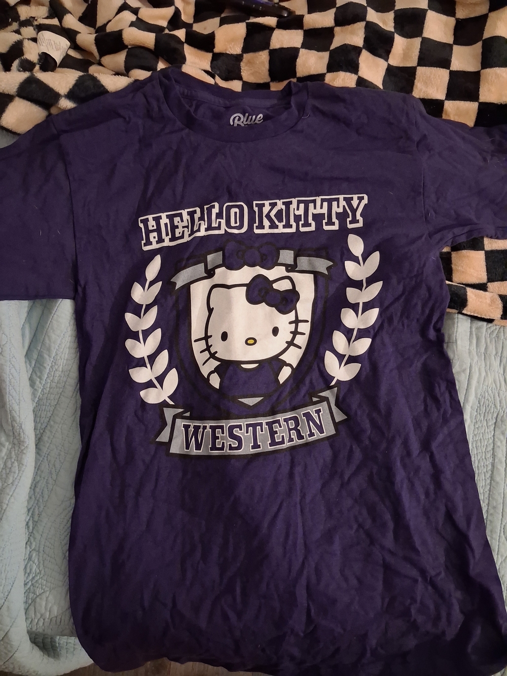 Blue 84 Purple Hello Kitty Western Kids Graphic Tee